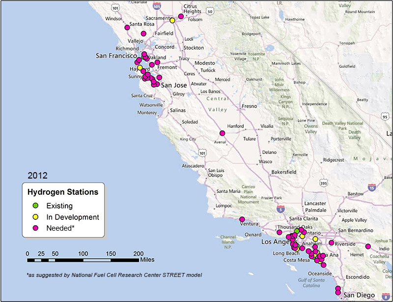 Hydrogen Gas Station Map